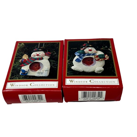 Vintage Windsor‎ Collection Snowman Christmas Ornament Photo Frames -  Set Of 2 - Picture 4 of 6